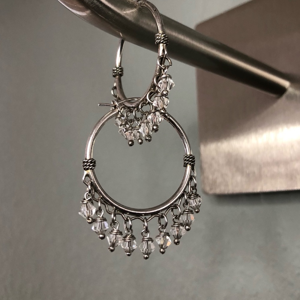 ⛔️SOLD⛔️ ... Sterling Silver & Crystal Earrings